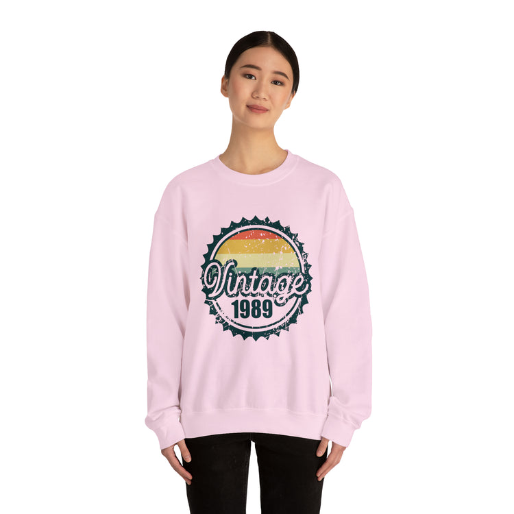 Vintage Thirties Birthday Distressed Illustration Funny Mockery Unisex Crewneck Sweatshirt