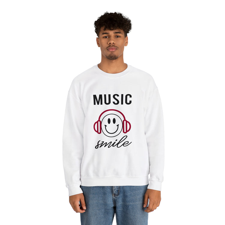 Awesome Music Lover Smiley DJ Face Awesome Unisex Crewneck Sweatshirt