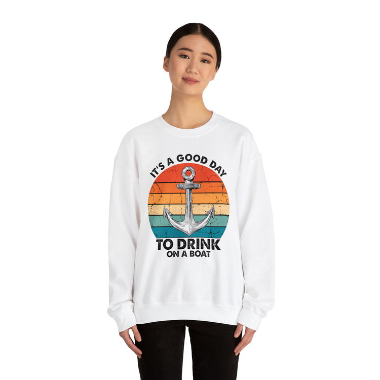 Humorous Its A Nice Day To Drink On A Boat Kayaking Graphic Unisex Crewneck Sweatshirt