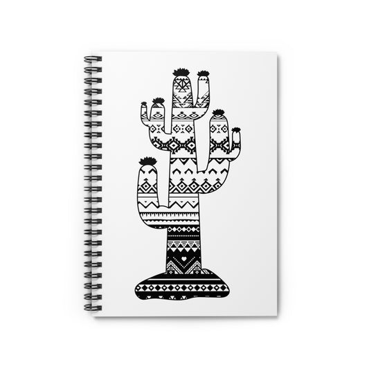 Aztec Cactus For Men and Women Boho Desert Spiral Notebook - Ruled Line
