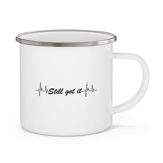 Hilarious Recovering Heartbeats Relieved Enamel Camping Mug