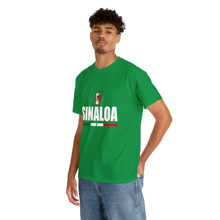 Shirt Funny Sinaloa Mexico Flag Illustration Mexican Pride Symbol T-Shirt Unisex Heavy Cotton Tee