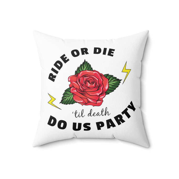 Funny Bridal Bachelorettes Festivities Illustration Spun Polyester Square Pillow