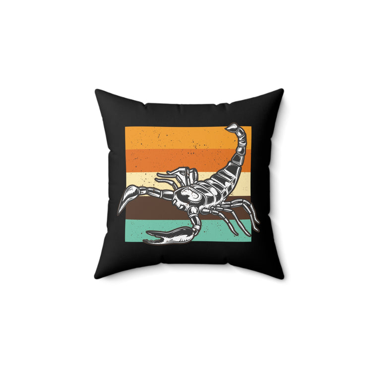 Vintage Venomous Insects Enthusiasts Distressed Retro Poisonous Species Scientists Spun Polyester Square Pillow