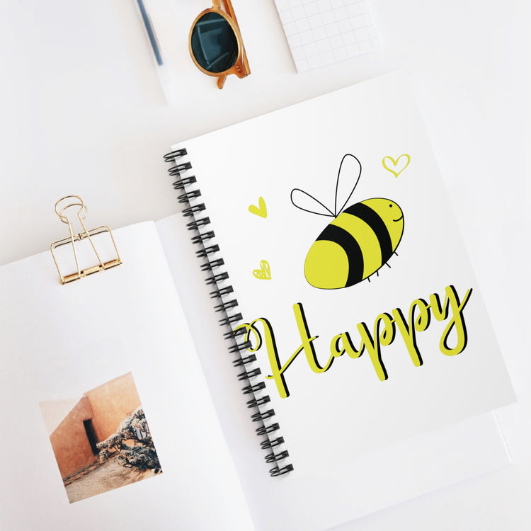 Bee Happy Spiral Notebook - Ruled Line