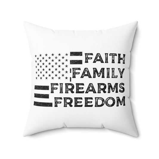 Novelty Supportive Servicemen Family Prideful Patriotism Spun Polyester Square Pillow