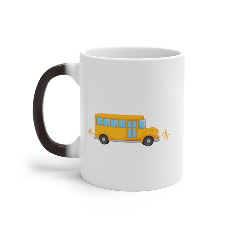 Novelty Heartbeats Students Motorbus Schooling Academy Color Changing Mug