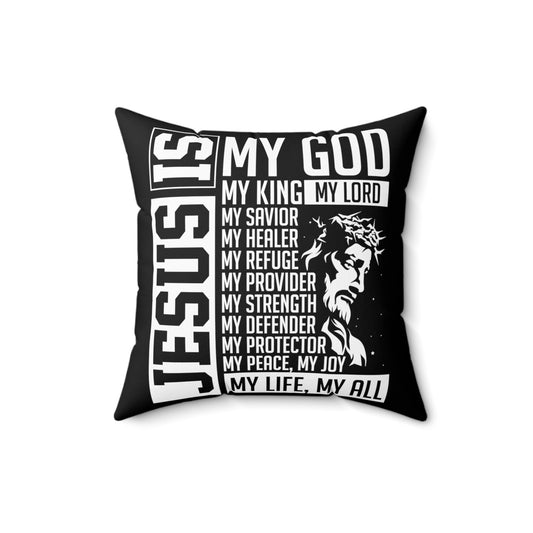 Inspirational Christianity Devotees Verses Catholic Scriptures Uplifting Sayings Gags Spun Polyester Square Pillow