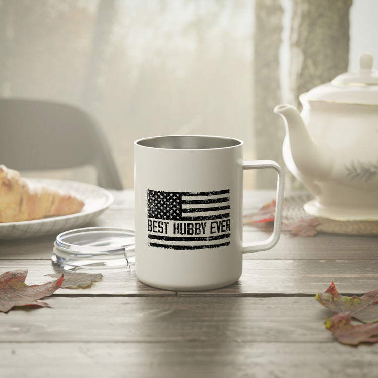 Hilarious Supportive Husband Boyfriend Marriage Patriotic Insulated Coffee Mug, 10oz