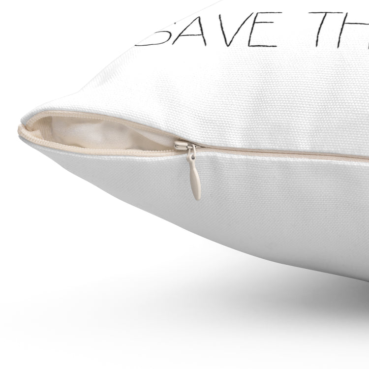 No More Plastic Please Earth Day Environmental Save The Planet Spun Polyester Square Pillow