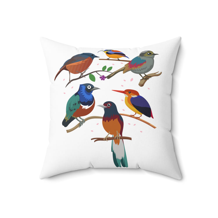 Humorous Photography Birdwatching Birdwatcher Cameraman Ornithology Habitats Spun Polyester Square Pillow