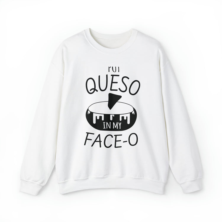 Humorous Mexican Queso Enthusiasts Food Illustration Gags Unisex Crewneck Sweatshirt