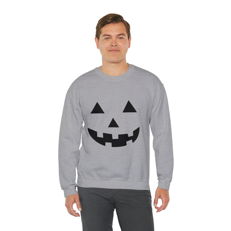 Humorous Pumpkins Illustration Tricks Treats Graphic Gag Unisex Crewneck Sweatshirt