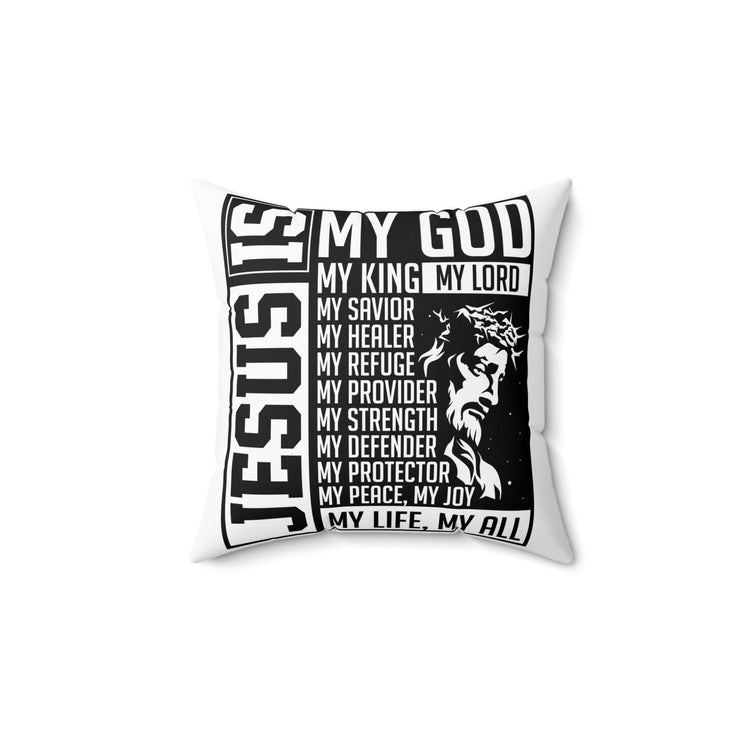 Inspirational Christianity Devotees Verses Catholic Uplifting Spun Polyester Square Pillow