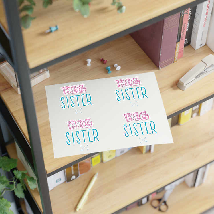 Big Sister Announcement Little Sticker Sheets