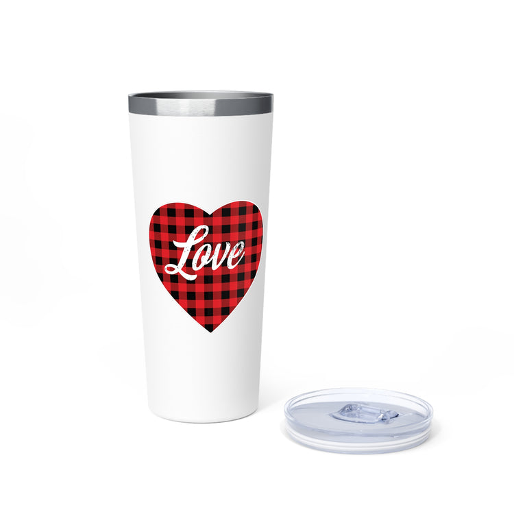 buffalo plaid heart 2 Copper Vacuum Insulated Tumbler, 22oz