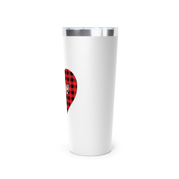 buffalo plaid heart 2 Copper Vacuum Insulated Tumbler, 22oz