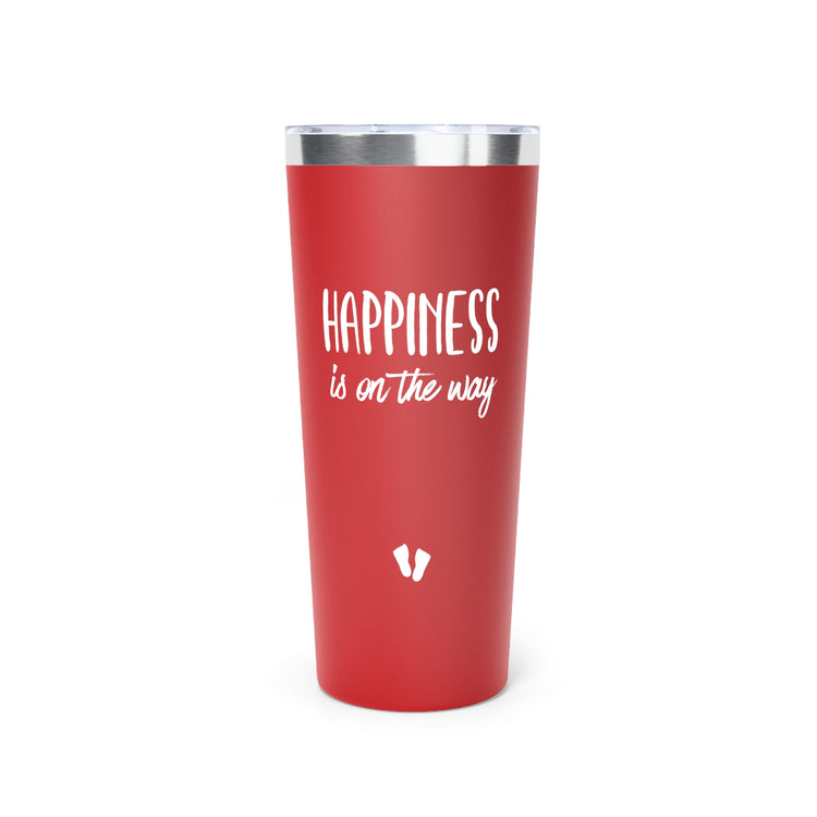 Happiness Is On The Way Baby Bump Shirt Copper Vacuum Insulated Tumbler, 22oz