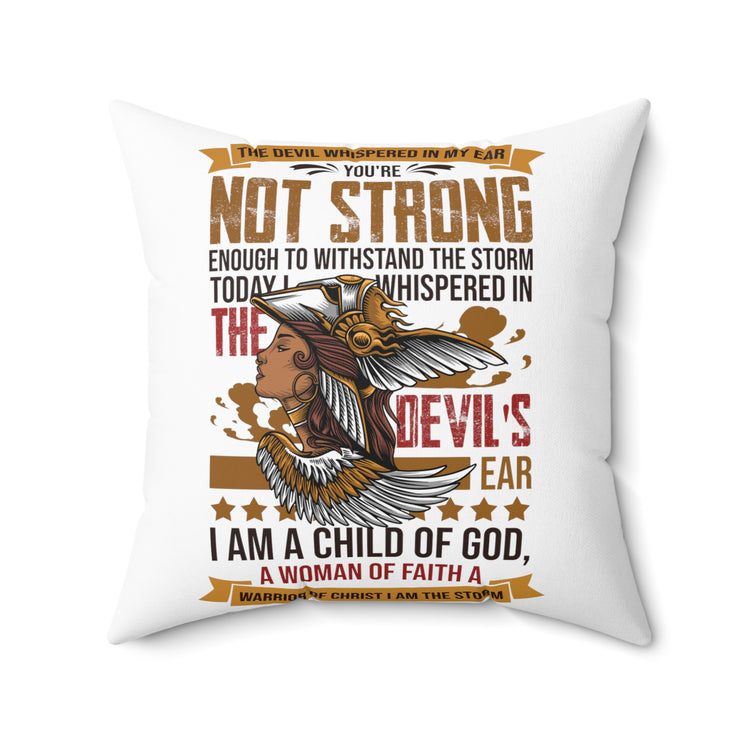 Inspirational Fighting Prayer Devotee Graphic Catholic Spun Polyester Square Pillow