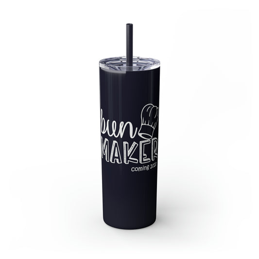 Bun Baker and Bun Maker New Dad and Future Mom Shirts Skinny Tumbler with Straw, 20oz