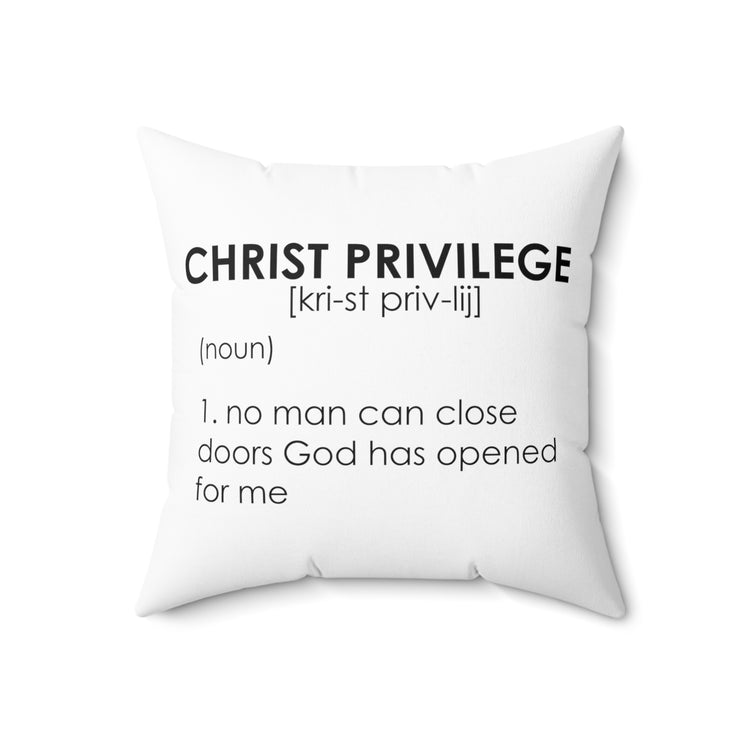 Inspirational Christianity Privileges Statements Religious Advantages Scriptures Line Spun Polyester Square Pillow