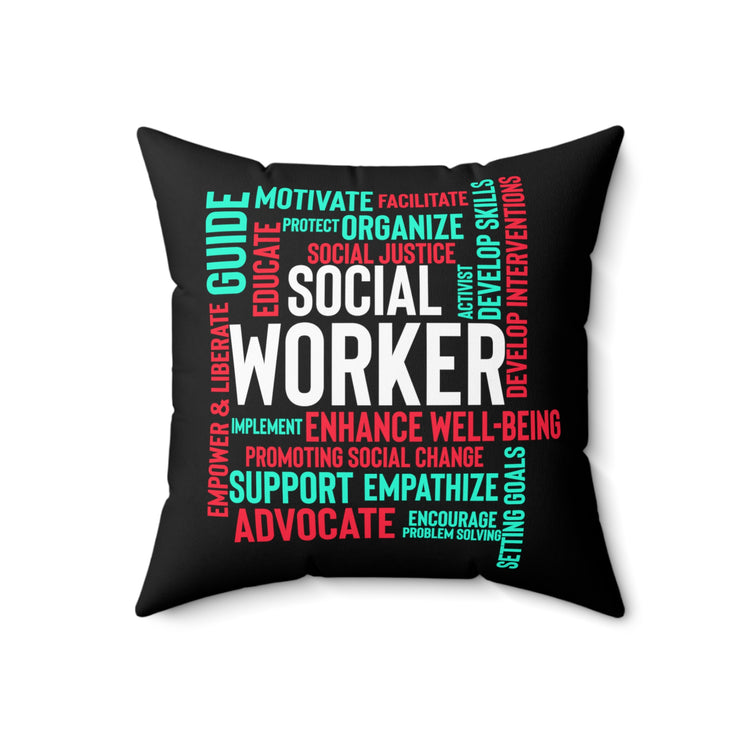 Humorous Society Worker Appreciation Definition Fan Spun Polyester Square Pillow