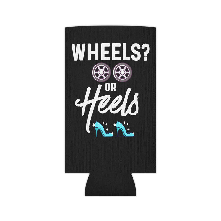 Wheels or Heels Gender Reveal Can Cooler