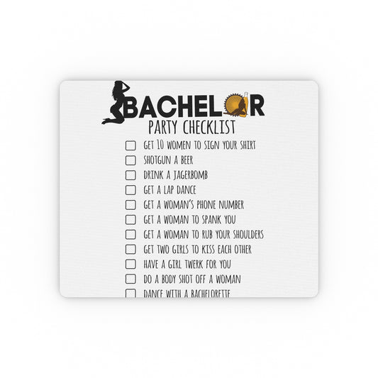 Novelty Bachelors Funny Bridal Marriage Checklist Bride Humorous Rectangular Mouse Pad