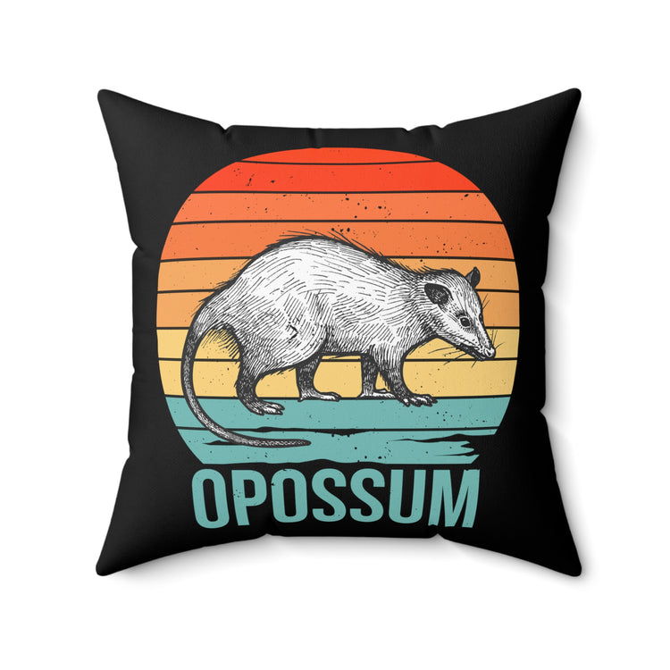 Vintage Opossums Enthusiasts Environmentalist Retro Possums Conservationist Spun Polyester Square Pillow