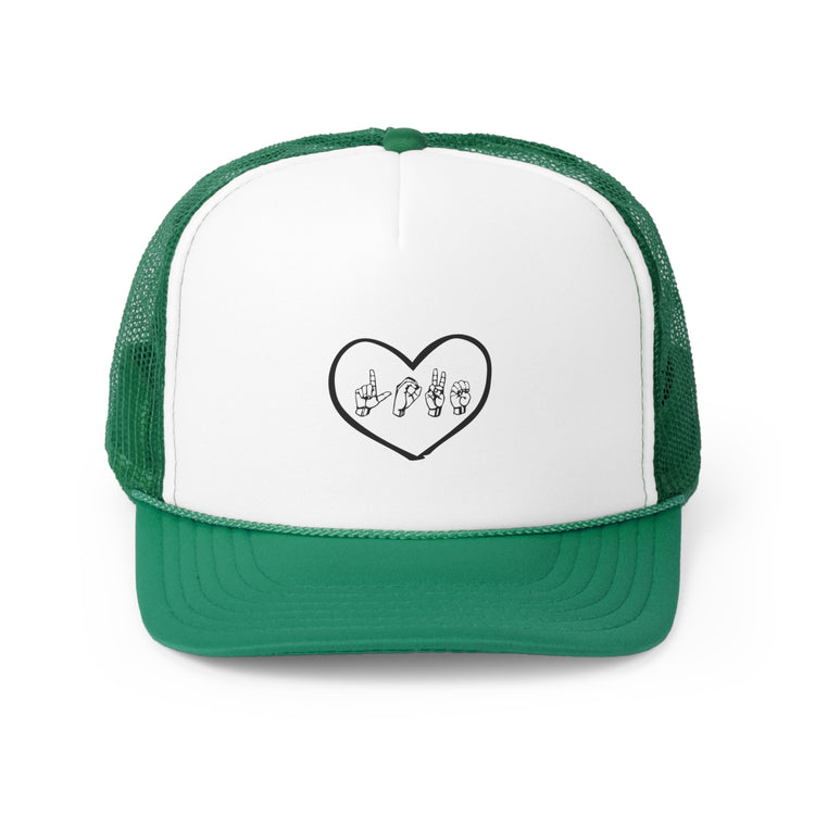 Novelty Hand Signals Gesture Hearts Day Trucker Caps