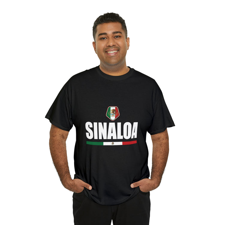 Shirt Funny Sinaloa Mexico Flag Illustration Mexican Pride Symbol T-Shirt Unisex Heavy Cotton Tee