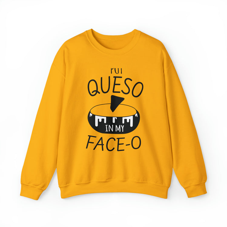 Humorous Mexican Queso Enthusiasts Food Illustration Gags Unisex Crewneck Sweatshirt