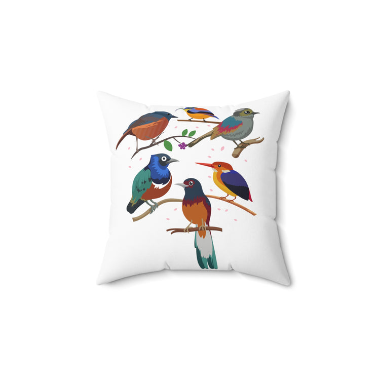 Humorous Photography Birdwatching Birdwatcher Cameraman Ornithology Habitats Spun Polyester Square Pillow