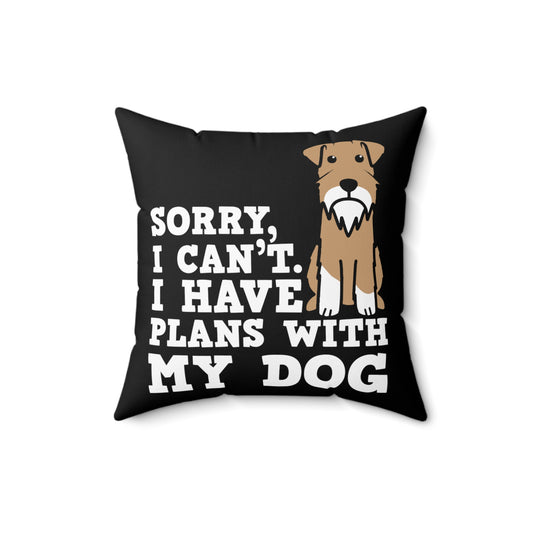 Hilarious Dog Lover Graphic Puns Men Women Spun Polyester Square Pillow