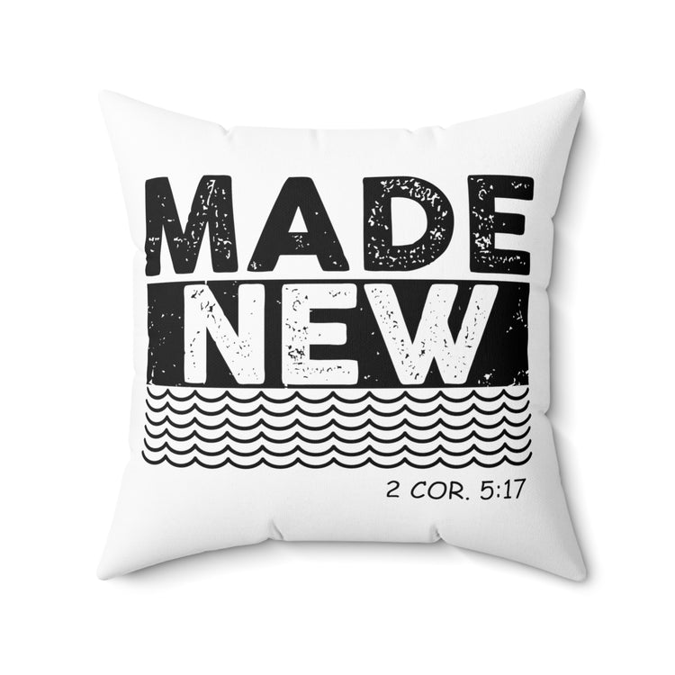 Inspirational Renewed Christians Catholic  Scripture Spun Polyester Square Pillow