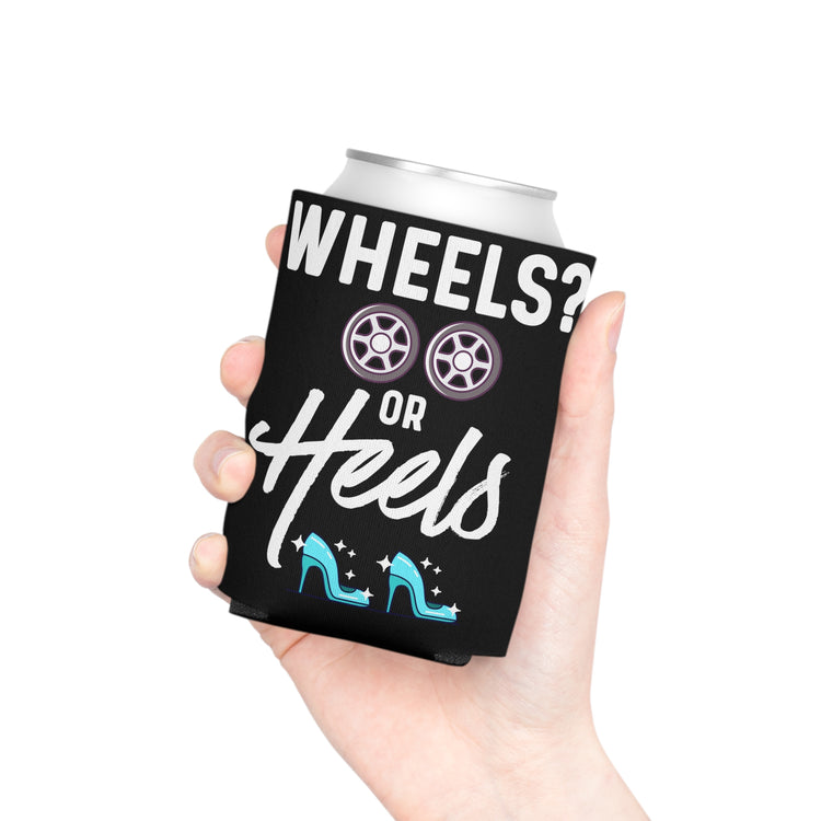 Wheels or Heels Gender Reveal Can Cooler