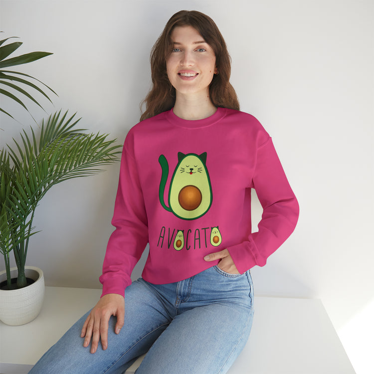 Cute Avocato For Men Women Cat Lover Unisex Crewneck Sweatshirt