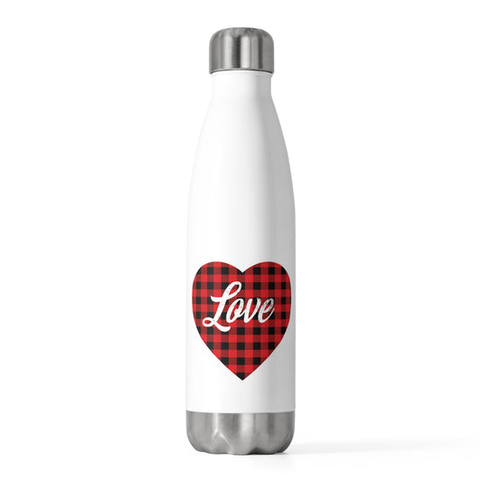 buffalo plaid heart 2 20oz Insulated Bottle