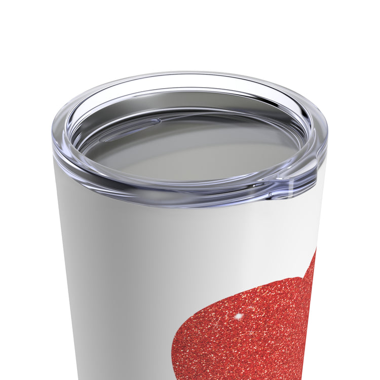 Red Glitter Effect Heart Valentines Day Men Women Tumbler 20oz