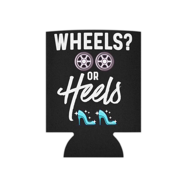 Wheels or Heels Gender Reveal Can Cooler