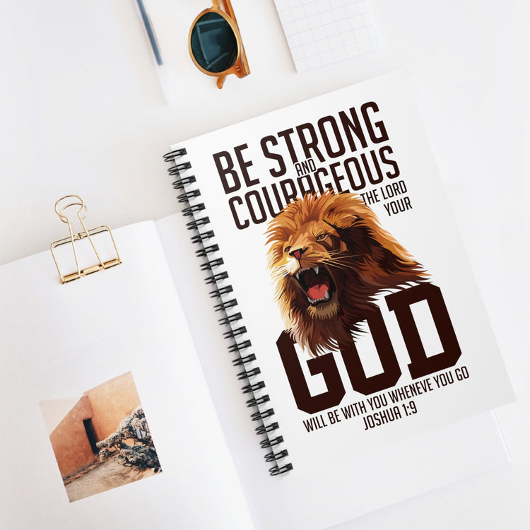 Inspirational Courageous Christians Faithfulness Prospering Prayer Line Spiral Notebook - Ruled Line