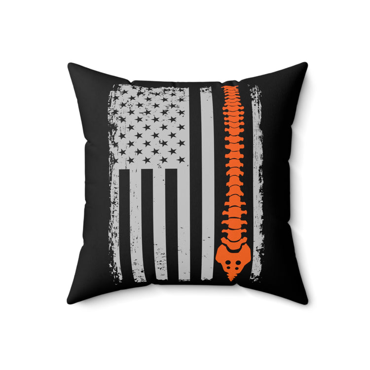 Hilarious Chiropractor Nationalistic Nationalism Physician Banner Orthopedic Osteopathy Spun Polyester Square Pillow