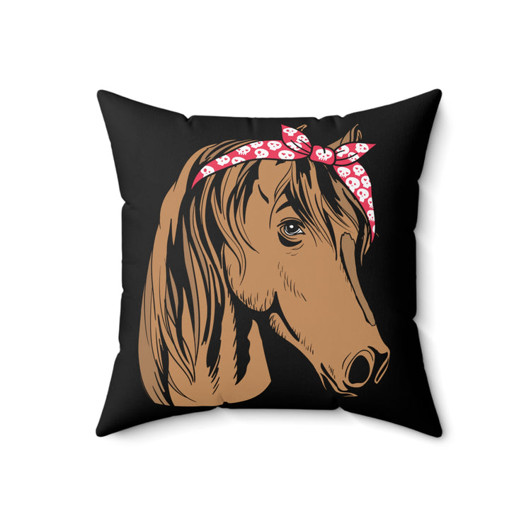 Funny Horsemanship Equestrian Racehorse Riding Horseman Spun Polyester Square Pillow