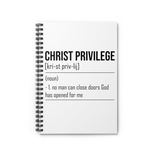 Inspirational Christianity Privileges Scriptures Line Spiral Notebook - Ruled Line