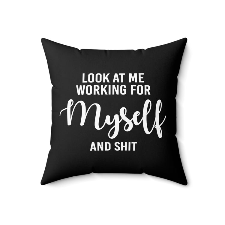 Novelty Businessperson Businessman Businesswoman Ventures Enterprise Enterpriser Expert Spun Polyester Square Pillow