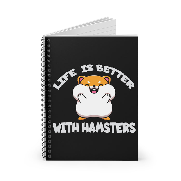 Cute Hamsters Hoard Adorable Beloved Little Pet Humorous Fur Parent Keeper Lover Men Women Spiral Notebook - Ruled Line