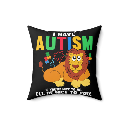 Humorous Disorders Sympathy Autism Awareness Genetic Mutations Spun Polyester Square Pillow