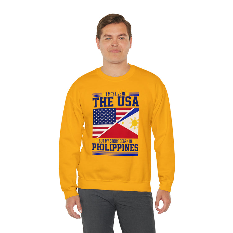 Funny American Filipinos Sarcastic Filipino Mockery USA Unisex Crewneck Sweatshirt