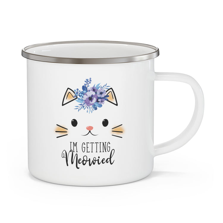 Hilarious Fiance Engagement Sarcastic Kitten Enamel Camping Mug