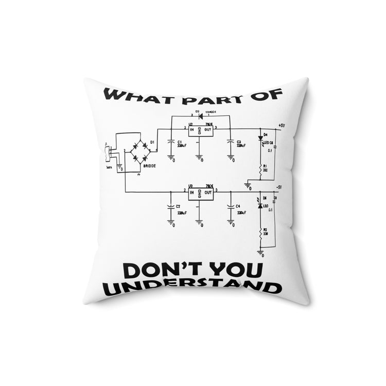 Hilarious Electronics Motor Engines Technologist Spun Polyester Square Pillow